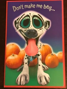 Vintage American Greetings Halloween Greeting Card "Don't Make Me Beg..." Dog... - Picture 1 of 4