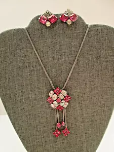 Collana e orecchini vintage strass brevetto E Morehouse 1967965 - Foto 1 di 9