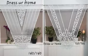 Curtain Panel Net Curtains Lace White Window Modern Decorative - Picture 1 of 15