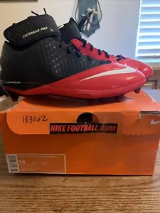 Nike Lunar Super Bad Pro D Size 14 Red/Black Football Cleats - Picture 1 of 5