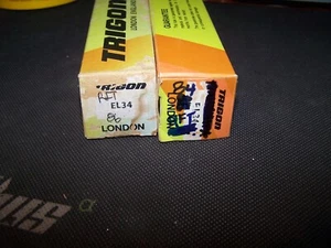 EL34 / 6CA7 RFT dimple top tubes , matched , one used pair - Bild 1 von 5