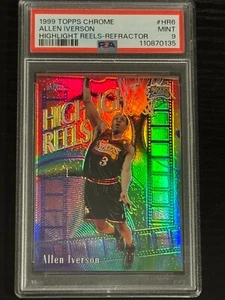 1999 Topps Chrome Highlight Reels Refractor Allen Iverson PSA 9 (higher: 32) - Picture 1 of 2