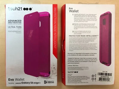 Tech21 EVO Wallet Case Cover for Samsung Galaxy S6 Edge Plus - Magenta Pink - Image 1 of 4