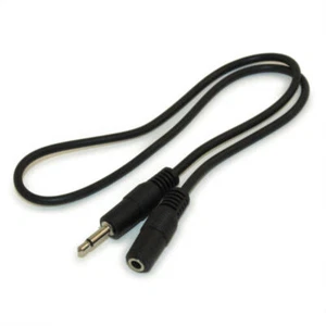 1.5FT 3.5mm 2 conductor Male to Female Audio EXTENSION Cable - Picture 1 of 2