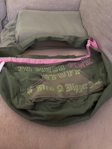 Vintage Victoria's Secret PINK Oversize Travel Duffle Messenger Bag Tote/pockets - Picture 1 of 9