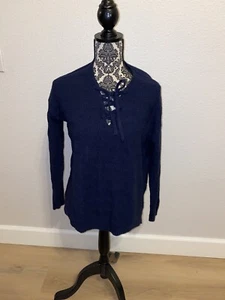 Maglione OLD NAVY donna blu navy CABLE KNIT ~ scollo a V ~ taglia small nuovo con etichette - Foto 1 di 4