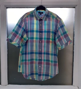 Camisa Gant. Telar manual Madras. Camisa a cuadros multicolor E-Z FIT. Talla mediana. - Imagen 1 de 12