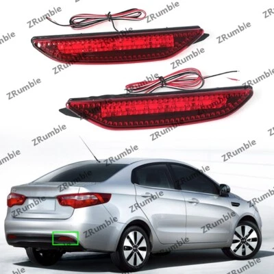1 par de luces traseras reflectoras de parachoques trasero LED LH&RH para Kia Rio K2 sedán 2011-2014 Foto 1 de 4