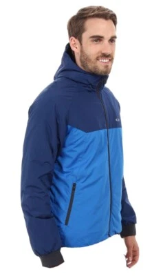 New Oakley Hooded Jacket Water Repellent Skiing Snowboarding Blue Size Medium - Image 1 of 4