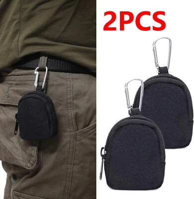 2件装战术尼龙腰带腰包EDC耳机USB存储袋钥匙硬币钱包 — 第 1/4 张图片