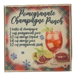 Sottobicchiere in vetro 3,5" personalizzato-ricette bevande-natale-cocktail~plaid-regalo - Foto 1 di 6