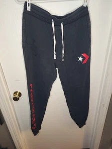Converse Jogger Sweatpants Boys Size S Logo Pocket Black - Picture 1 of 5