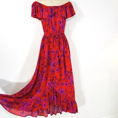 Maxi Vestido B O G Colectivo/Banda de Gitanos Talla S Volantes Dobladillo Boho Fairywhimsy Nuevo con Etiquetas Foto 1 de 4