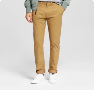 Pantaloni chino da uomo grandi e alti aderenti - GoodFellow - marroni 42x34 - Foto 1 di 2