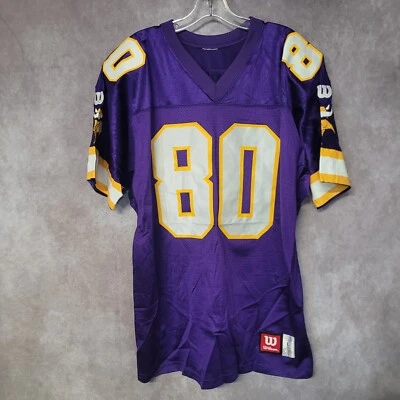 Camiseta deportiva vintage de los 90 Wilson NFL Minnesota Vikings Cris Carter 80 para hombre 46 L cosida Foto 1 de 4