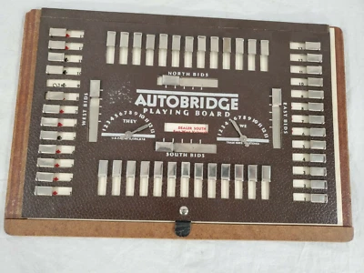 Vintage Autobridge Wood Frame Playing Board and Bridge Game and Sheet - Image 1 of 4