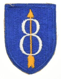 WWII US Army 8th Infantry Division Shoulder Sleeve Insignia, Flat Top Edge - Picture 1 of 2