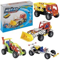 Metal Construction Toy Vehicle Car Digger Truck Buggy Model Building Gift Set