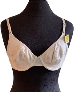 Vintage Olga Demi Underwire Bra 34C Nude Sheer Tapestry 33184 NEW - Picture 1 of 12