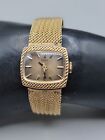 Vintage 50s Timex Ladies Wind Watch 7" Gold Tone Mesh 23mm Chocolate Square Dial