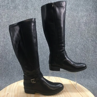 Botas Baretraps Femininas 7 M Yvonna Alta Equitação Preta Fivela Lateral Zíper Bloco Saltos - Imagem 1 de 4