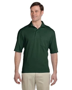Jerzees Spotshield Adult Jersey Sport Shirt With Pocket Green XL - Picture 1 of 2