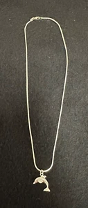 Women's 18" Sterling Dolphin Pendant - Picture 1 of 3