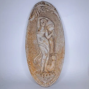 VTG Cast Iron Art Nouveau Woman Shell Fountain 18.5” Relief Oval Plaque PEN QUAN - Picture 1 of 23