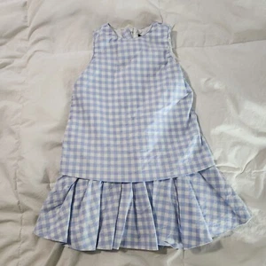 Victoria Beckham For Target Dress Blue White Gingham Girls Size XS 4 - Picture 1 of 9