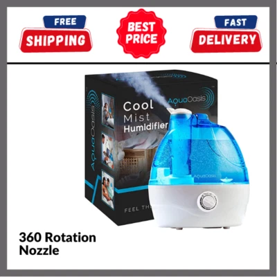 AquaOasis Cool Mist Humidifier {2.2L Water Tank} Quiet Ultrasonic Humidifiers - Image 1 of 4