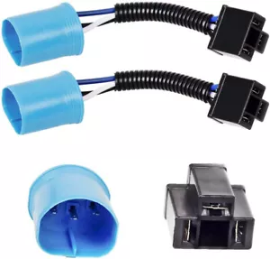 Pair 9007 to H4 9003 HB2 Headlight Connector Wiring Harness Adapter For Humer H2 - Picture 1 of 6