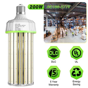 200W LED Corn Light Bulb 5000K 30000lm E39 Base Replace 1000W Metal Halide Clear - Picture 1 of 14