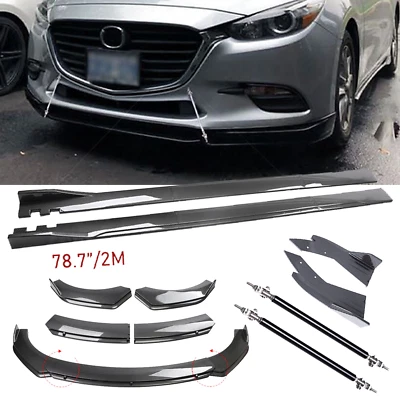 For Mazda 2 3 5 6 Carbon Fiber Front Bumper Rear Splitter Spoiler Side Skirt Foto 1 de 4