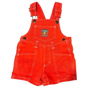 Salopette vintage Okie Dokie rosso brillante bambino taglia 3T bambino 100% cotone - Foto 1 di 6