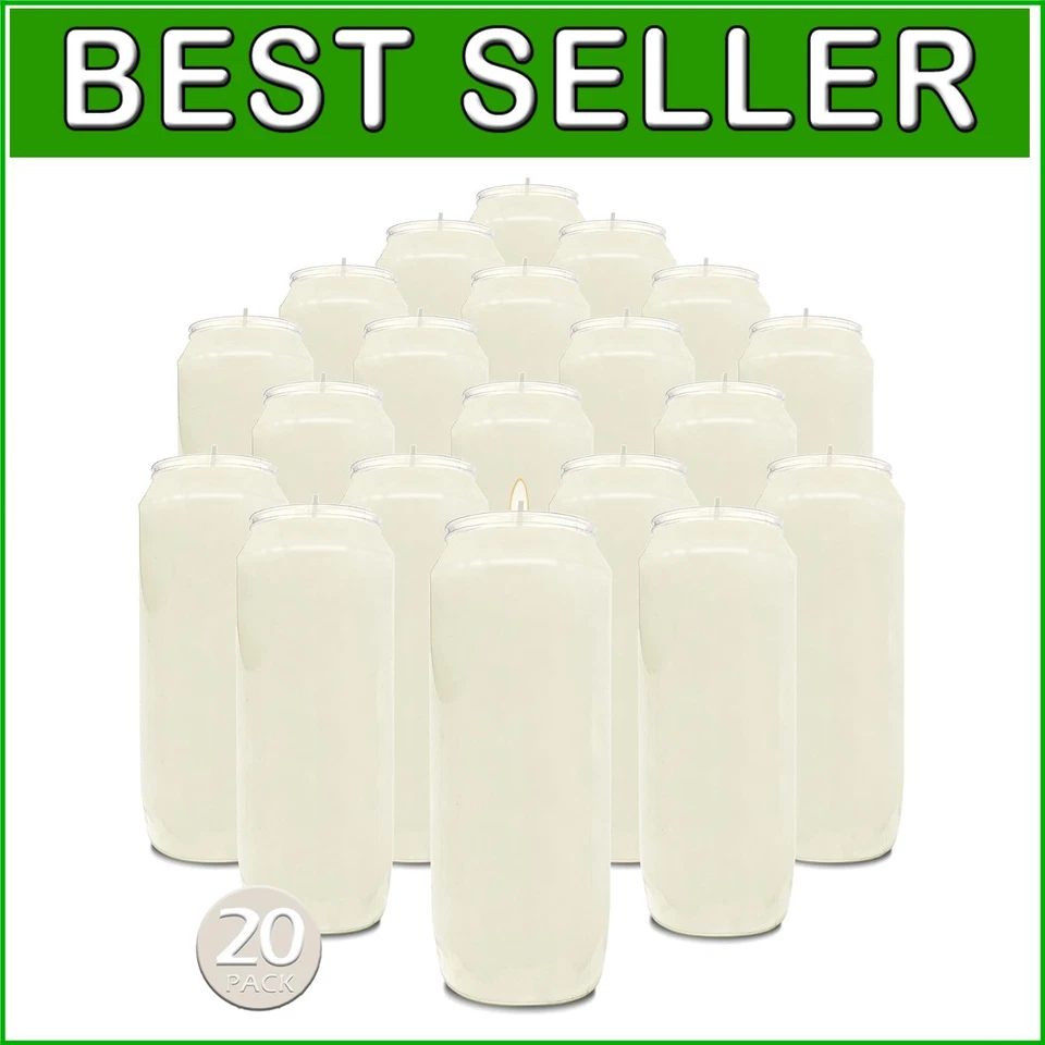 9 Day White Prayer Candles 10 Pack 7" Tall Pillar for Religious Memorial Party D