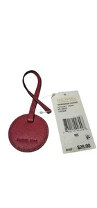 Michael Kors Monogram Charms Cherry MD Circle Leather Keychain NWT - Picture 1 of 6