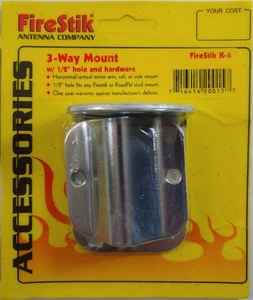 Firestik K-6 CB Radio Antenna 3-Way Mirror Mount Bracket - No Stud - Picture 1 of 6