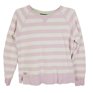 Polo Ralph Lauren girls pink and white striped pull over sweatshirt size large - Picture 1 of 5