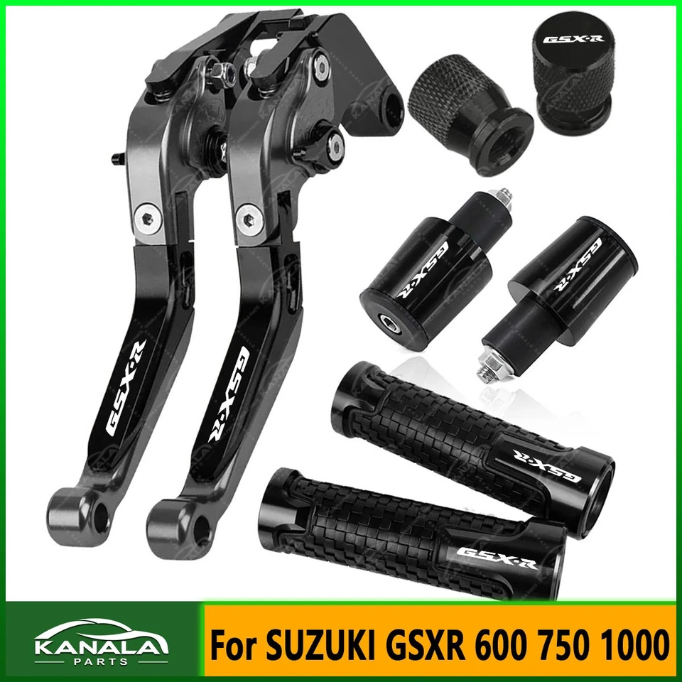 Black  For SUZUKI GSXR 600 750 1000 CNC Brake Clutch Levers Handle Grips Cap New - Image 1 of 1