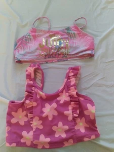 LOT OF 2 BIKINI TOPS FOR A GIRL  SIZE 5 ONE JUICY COUTURE 1 GAP MULTI PINK COLOR - Picture 1 of 9