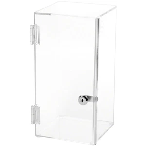 Plymor Clear Acrylic Square Locking Display Case, No Shelf, 12" H x 6" W x 6" D - Picture 1 of 1