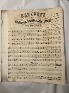 c.1850 The Nativity Beethoven Society Yale College Sheet Music Oliver Ditson - Picture 1 of 11