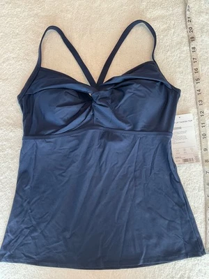Athleta NUEVO CON ETIQUETAS 36B/C VESTIDO AZUL Sujetador Twist Up Copa Tankini Natación Top 386329 M 36C Foto 1 de 4