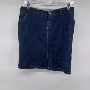 Lacoste Dark Wash Jeansrock Damen Knielang Bleistiftrock Klassisch - Bild 1 von 6