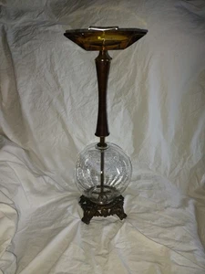 Vintage Standing Ashtray With Glass Globe Made In Japan - Picture 1 of 9