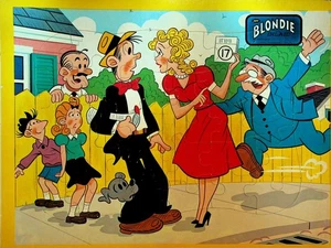 Blondie  Inlaid Tray Puzzle Jaymar Dagwood Elmo Mr Dithers - Picture 1 of 1