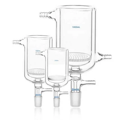 50ml-1000ml Double-jacketed Suction Funnel with Sand Core Filter Glassware ca - Image 1 of 4