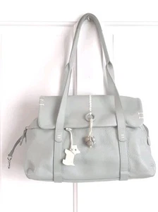 RADLEY Cuero Azul Pálido Y2k Bolso de Mano Organizador Bolso de Hombro Cuentas Etiqueta de Perro - Imagen 1 de 13