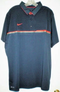 NIKE SHIRT MENS SHORT SLEEVE 3 BUTTON, BLUE, WITH COLLAR SIZE XL, NWOT - Picture 1 of 6