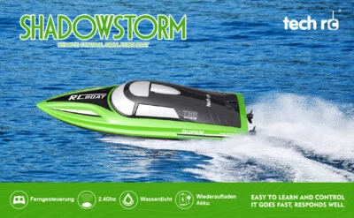 Tech RC 2201 RC Boot Ferngesteuert LED 12km/h Speed 2,4GHz - Bild 1 von 4